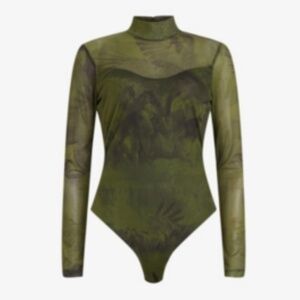 ALLSAINTS Stunning Abstract Horses Bodysuit Sz 6/M NWT